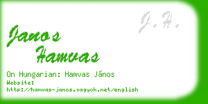 janos hamvas business card